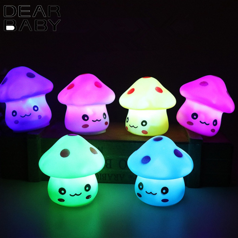 Led Colorful Mushroom Night Light For Romantic Atmosphere Energy Saving Light