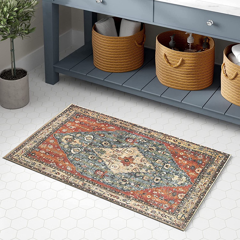 Wool Entry Rug O7Distressed Entryway Rug Doormat Bohemian Faux Wool Floor Carpet for ...