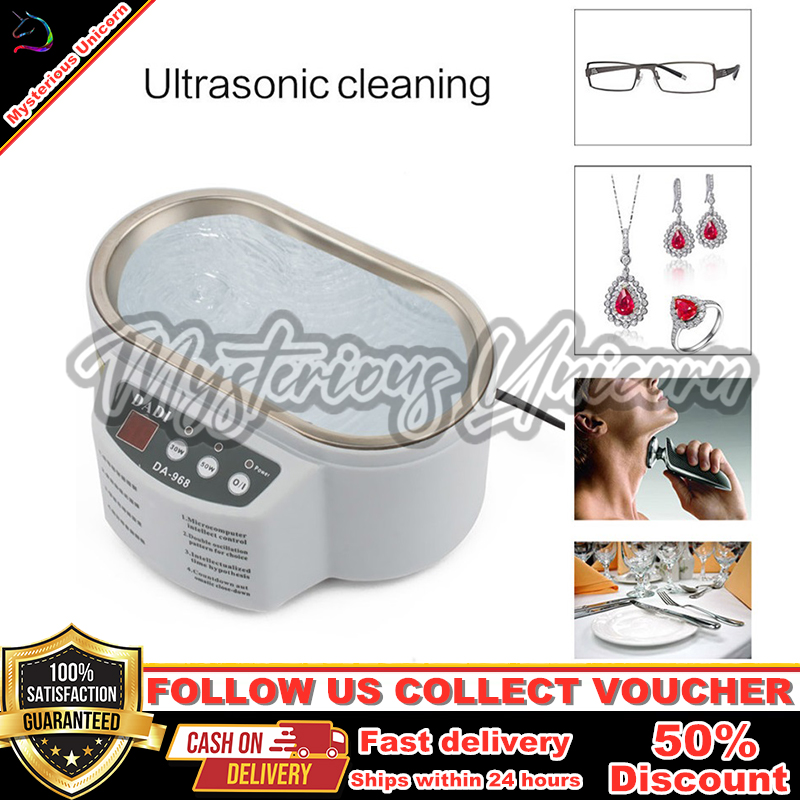 [COD] Smart Ultrasonic Cleaner AntiSlip Stainless Steel Ultrasound