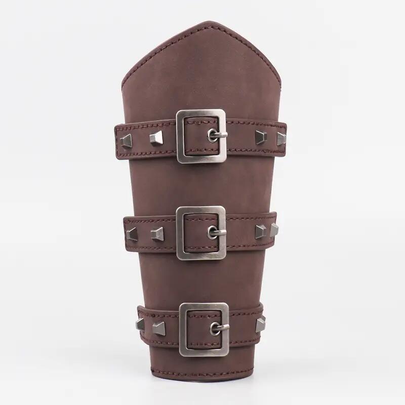 Da armguard Thời Trung Cổ với khóa cánh tay bảo vệ da áo giáp cosplay đạo cụ hiệp sĩ cers da Gauntlet Cổ tay áo