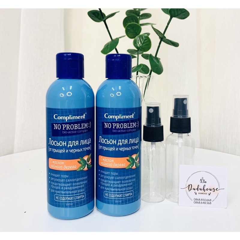Toner No Problem Compliment chứa BHA Salicylic Acid, Tea tree 200ml ( Full - Chiết )