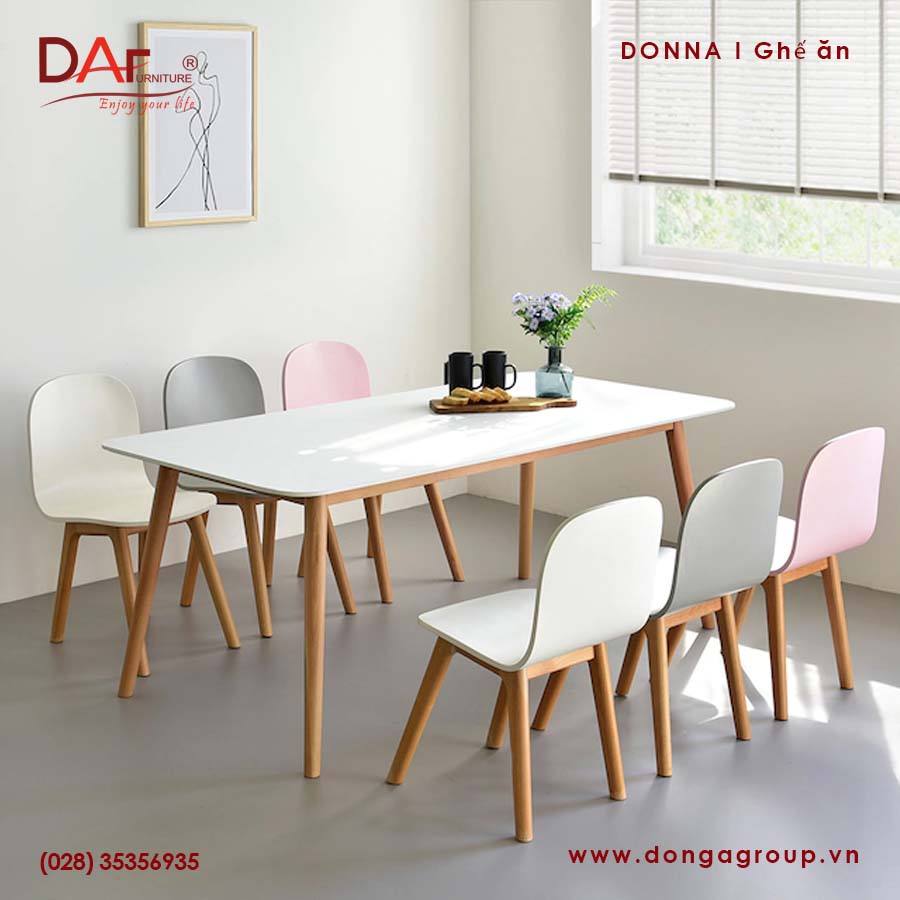 GHẾ ĂN DONNA - GỖ ASH - XANH LÁ