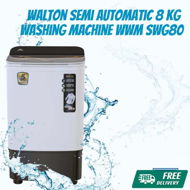 Walton Semi Automatic 8 KG Washing Machine WWM-SWG80
