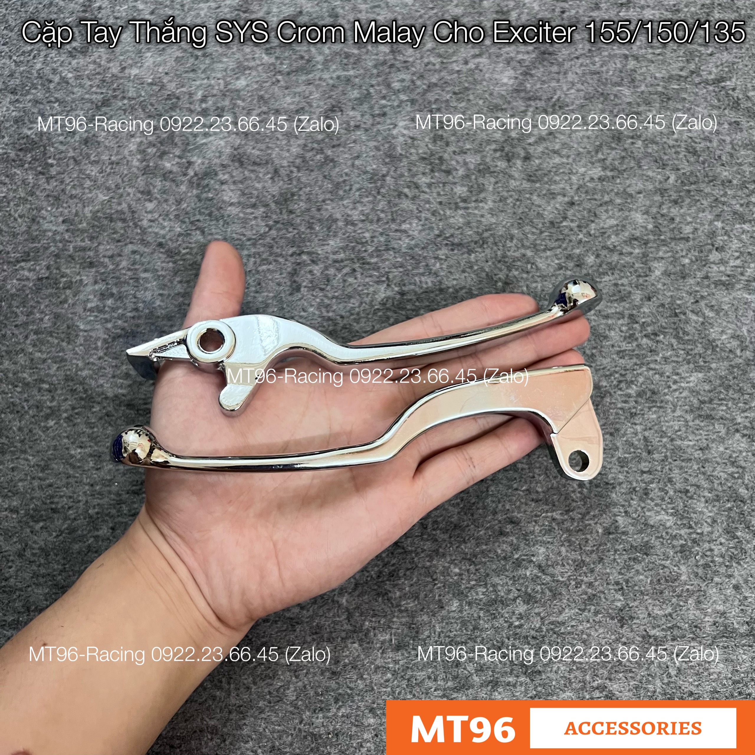 Cặp tay thắng sys mạ crom cho exciter 150 các đời siêu bóng nhập malay