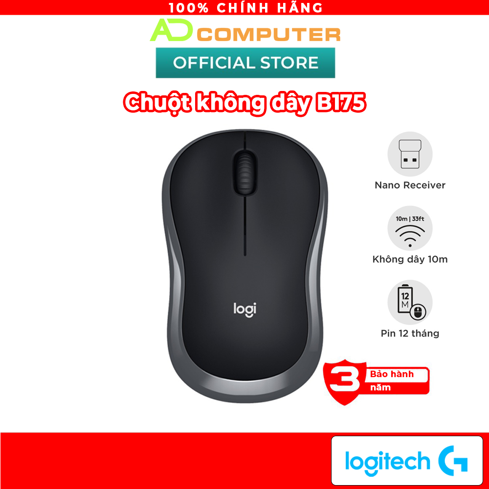 Chuột không dây logitech b175 - bảo hành 3 năm