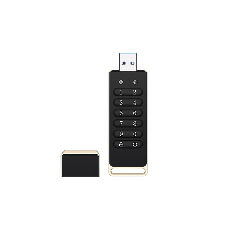 Secure USB Drive, Encrypted USB Flash Drive Hardware Password Memory Stick with Keypad USB 3.0 Disk Flash Black