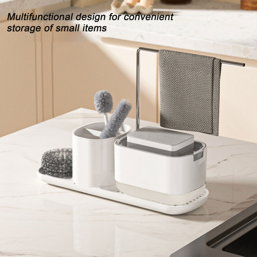 Soap Dispenser Bottle Automatic Liquid Soap Dispenser Kitchen Bath Accessories Sponge Brush Storage Box Manual Soap Dispenser