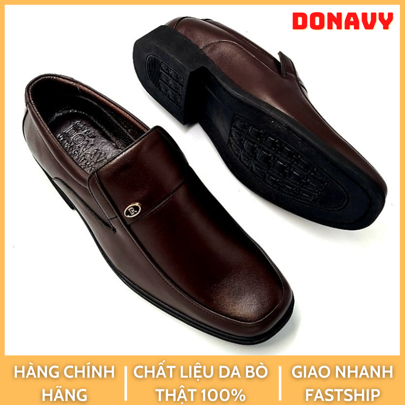 Giày nam da bò 100% May đế chắc chắn quai da bò nappa cao cấp donavygiayR Đế cao 3cm hỗ trợ tăng chiều cao d.gr