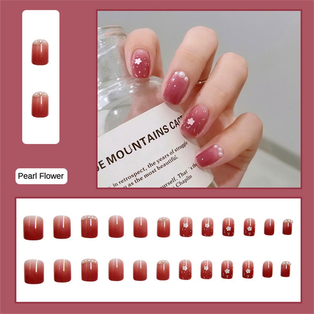 The Art Of Sticking Nails With Glue 100 Pieces/box Of Coffin Fake Nails Double Sided Sticker Nail Art Artificial Nail Wearing#A box of * wear armour+Jelly Gum