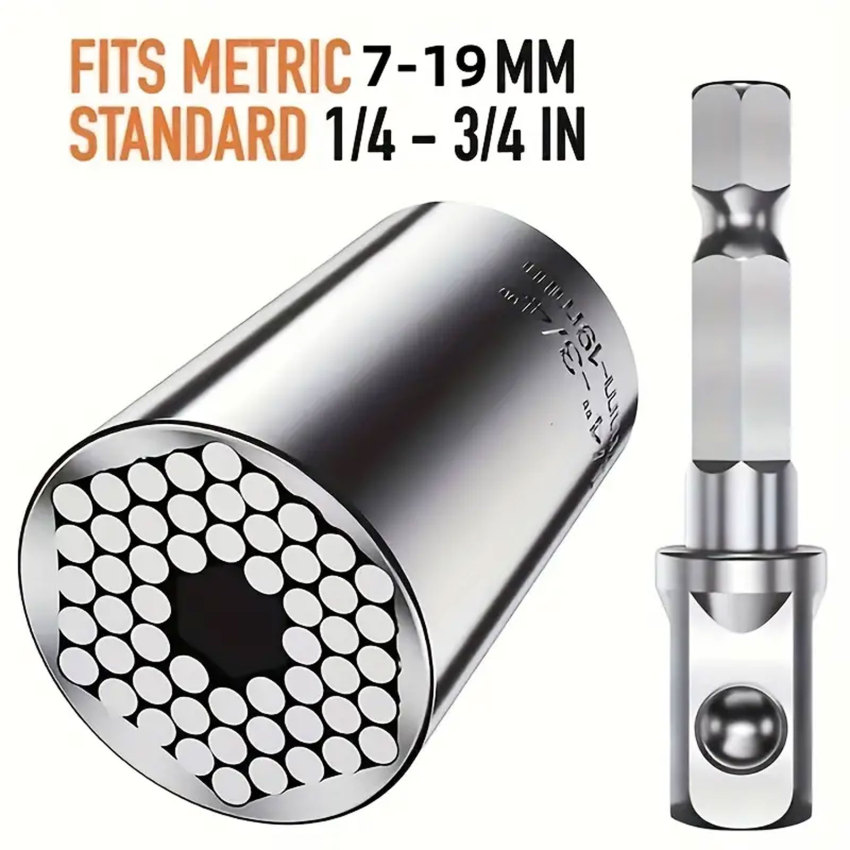 Ổ cắm đa năng cờ lê mô-men xoắn Bộ đầu Ratchet siêu tay áo tiện ích Bộ điều hợp khoan điện ma thuật Grip cờ lê chìa khóa đa chức năng
