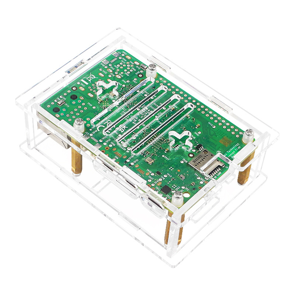 Vỏ acrylic bảo vệ cho Raspberry Pi 5 Bo mạch chủ với quạt tản nhiệt cho nhiệt độ thấp hơn
