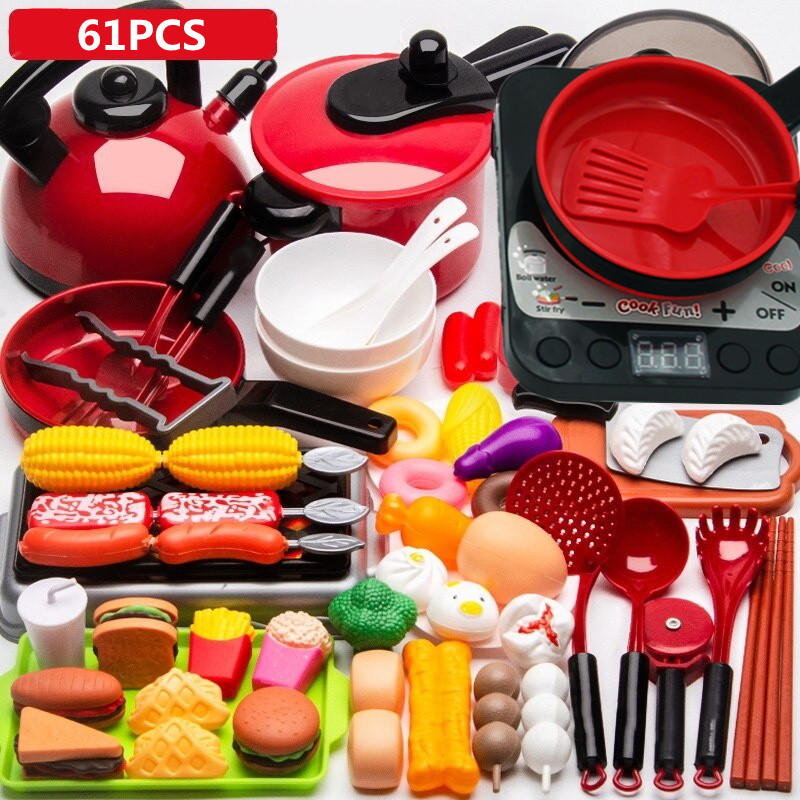 【64PCS】Kitchen Toy Cooking Toy Set Children's Play House Simulation