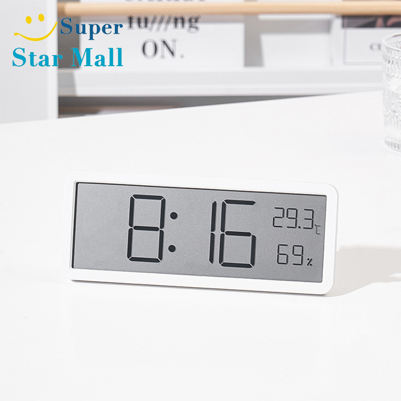 Digital Alarm Clock LCD Display Multifunctional Temperature Humidity Alarm Clock Ultra Thin Electronic Clock