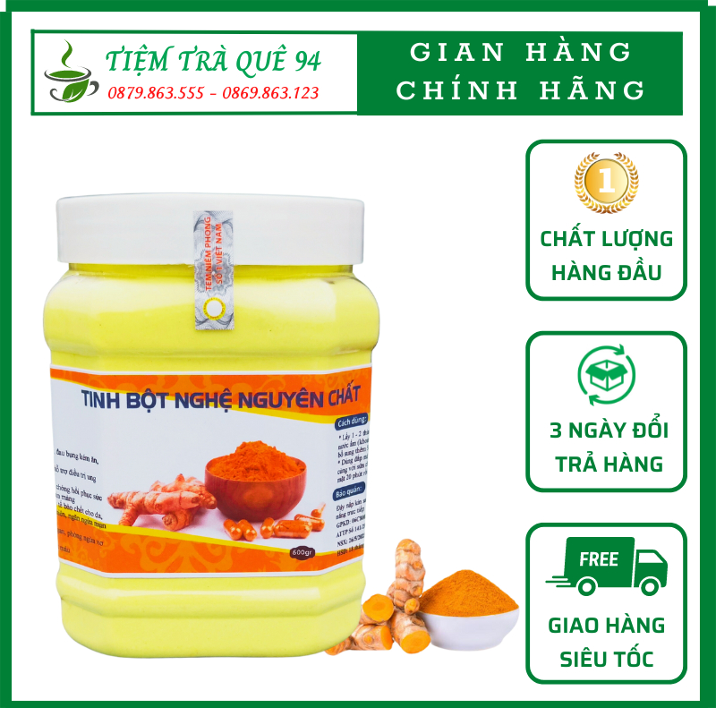Tinh Bột Nghệ100% Nguyên Chất, Tinh Bột Nghệ thủ công tốt cho dạ day, phụ nữ sau sinh và đẹp da