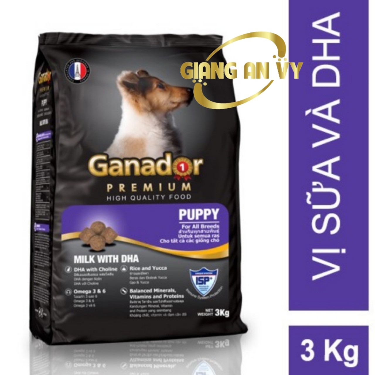 3kg - Thức ăn cho chó con vị sữa GANADOR Puppy Milk with DHA 3kg