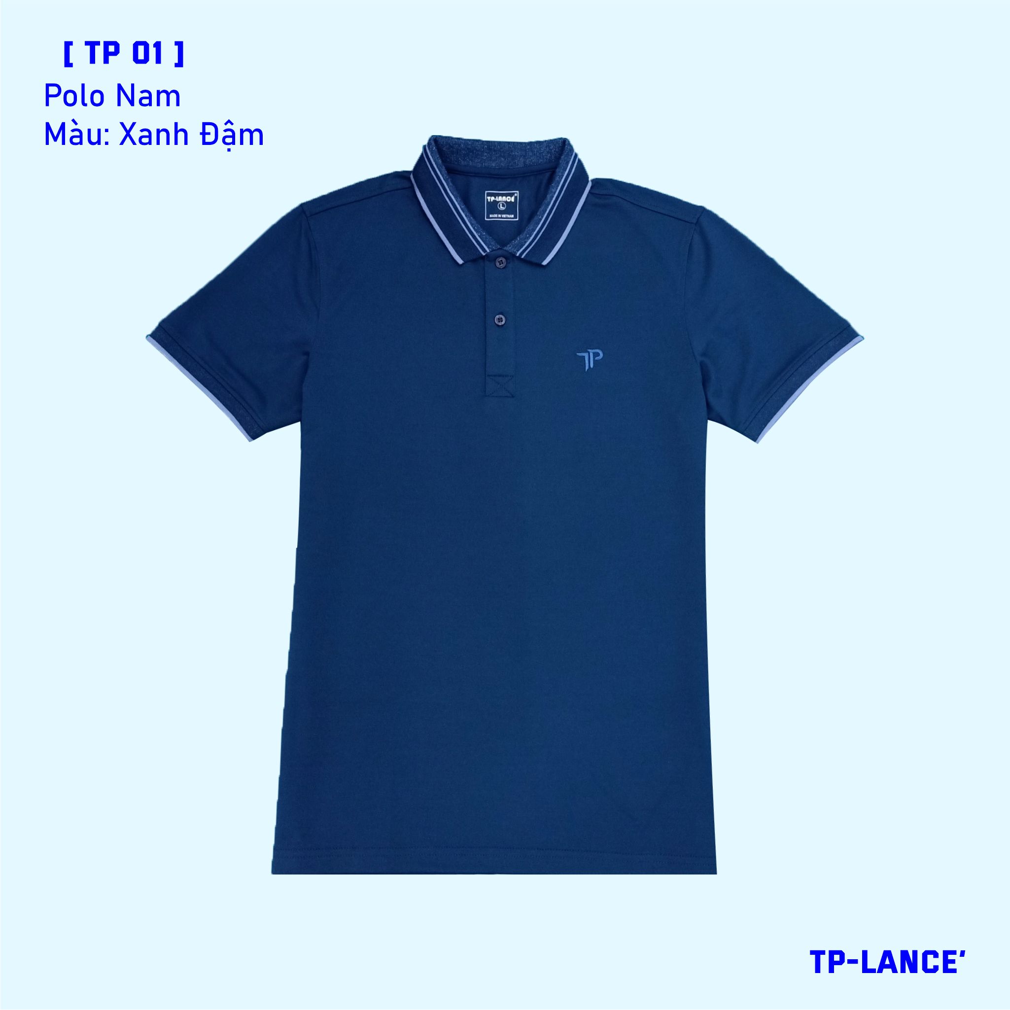 [ MÀU XANH CỔ VỊT ] ÁO POLO CỔ BẺ TP-LANCÉ form Basic, phối bo cổ - chất liệu cotton pha