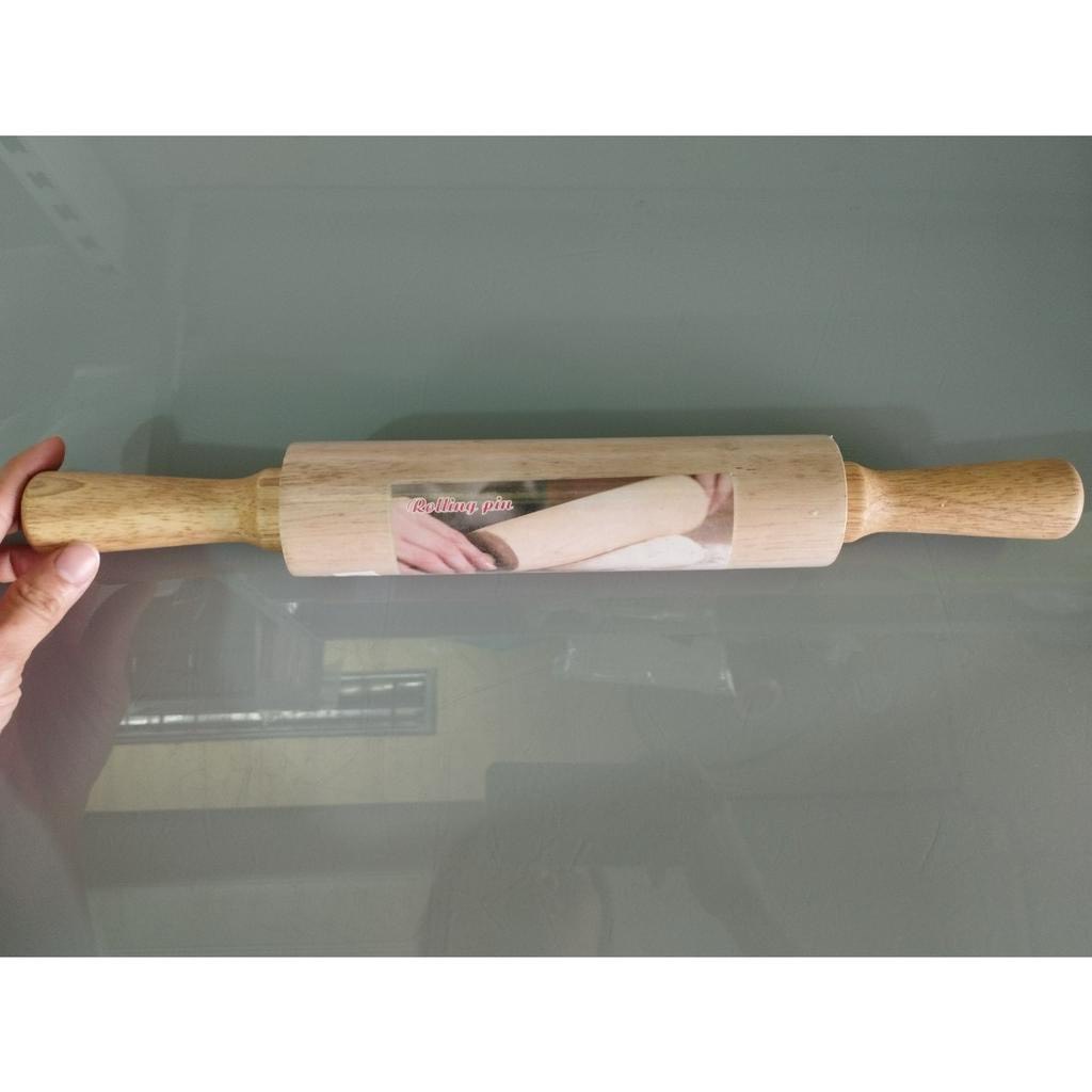 Cây lăn bột gỗ cán xoay 38cm