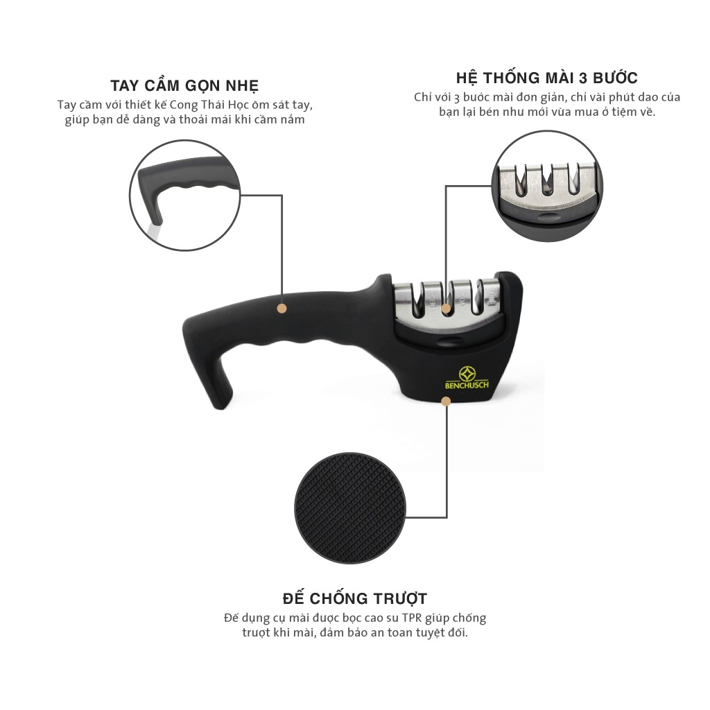 [HCM]DỤNG CỤ MÀI DAO 3 KHE BENCHUSCH