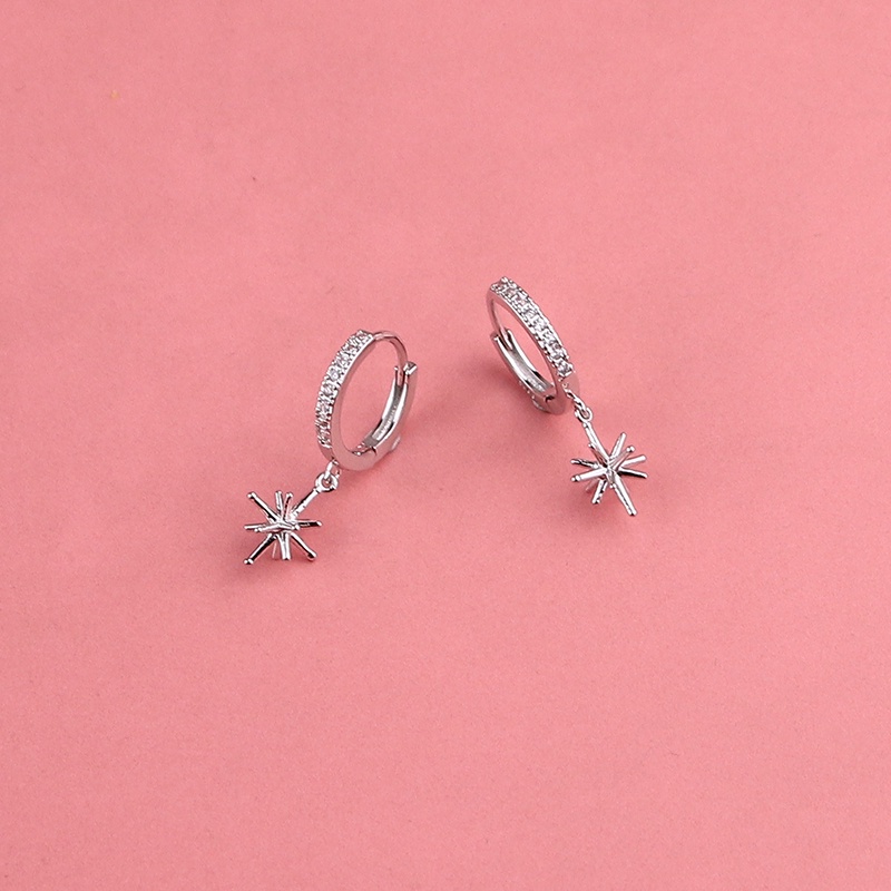 Bông tai bạc Ý kiểu tròn & sao chổi Ebis 2 – ViVi_Gift