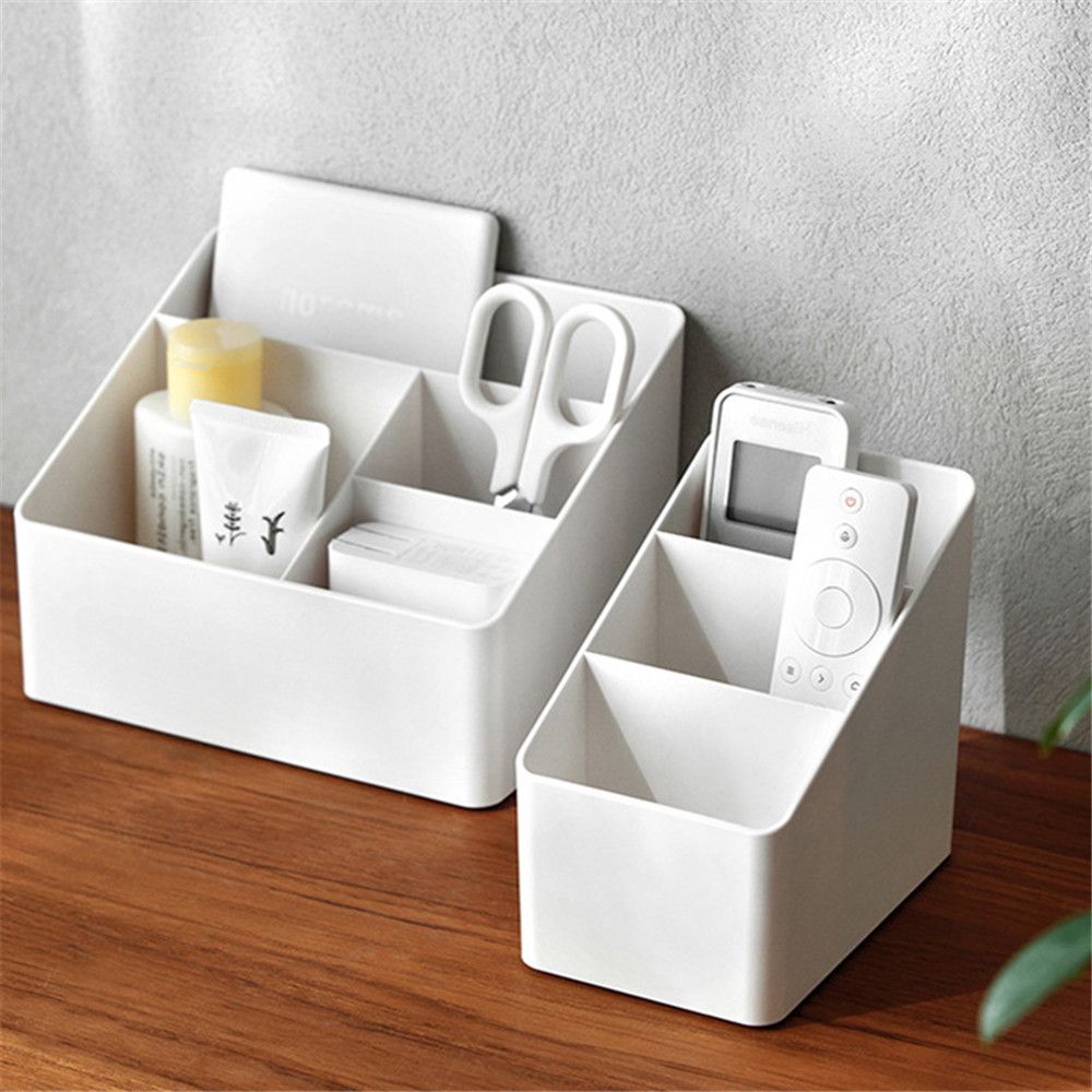 WAYNE Plastic Cosmetic Storage Multiple Grids Organize Box Remote Control Storage Desktop Storage Box