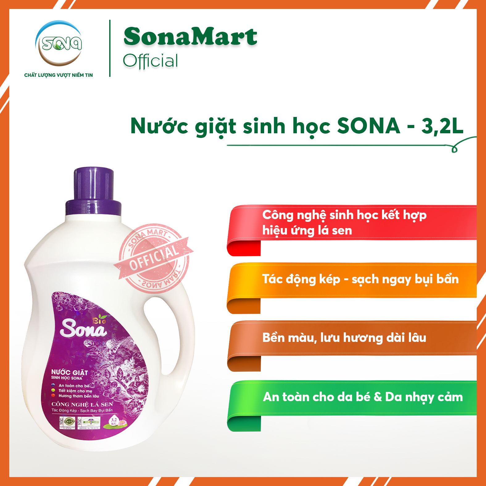 Nước giặt hương ban mai 3.2kg sona