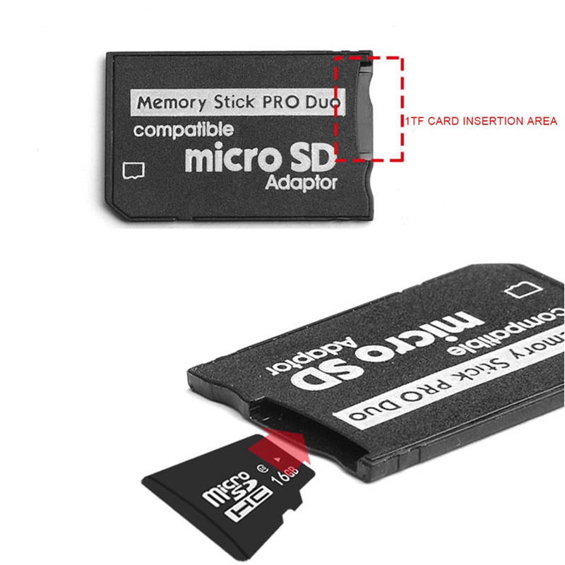 Memory Stick Pro Duo Adapter, Micro-SD/Micro-SDHC TF Card to Memory Stick MS Pro Duo Card for Sony PSP Card Adapter