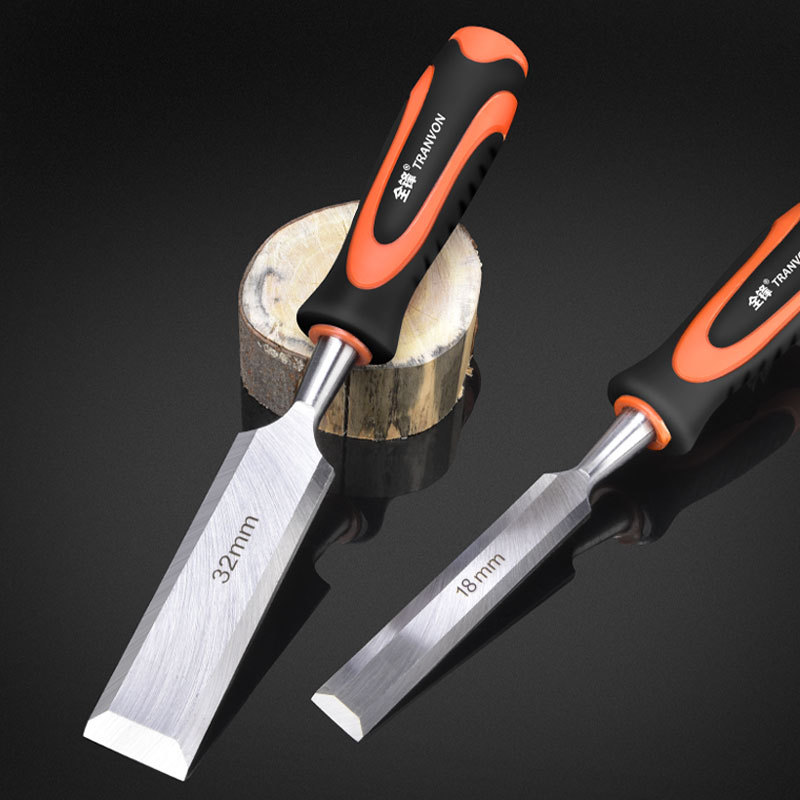 ZUOGUAN Đục gỗ Đầu phẳng cái Đục gỗ dụng cụ nghề mộc Trọn Bộ Dao đục đục dẹt Đục Gỗ Đủ Size Hark Caput Thép Chuẩn