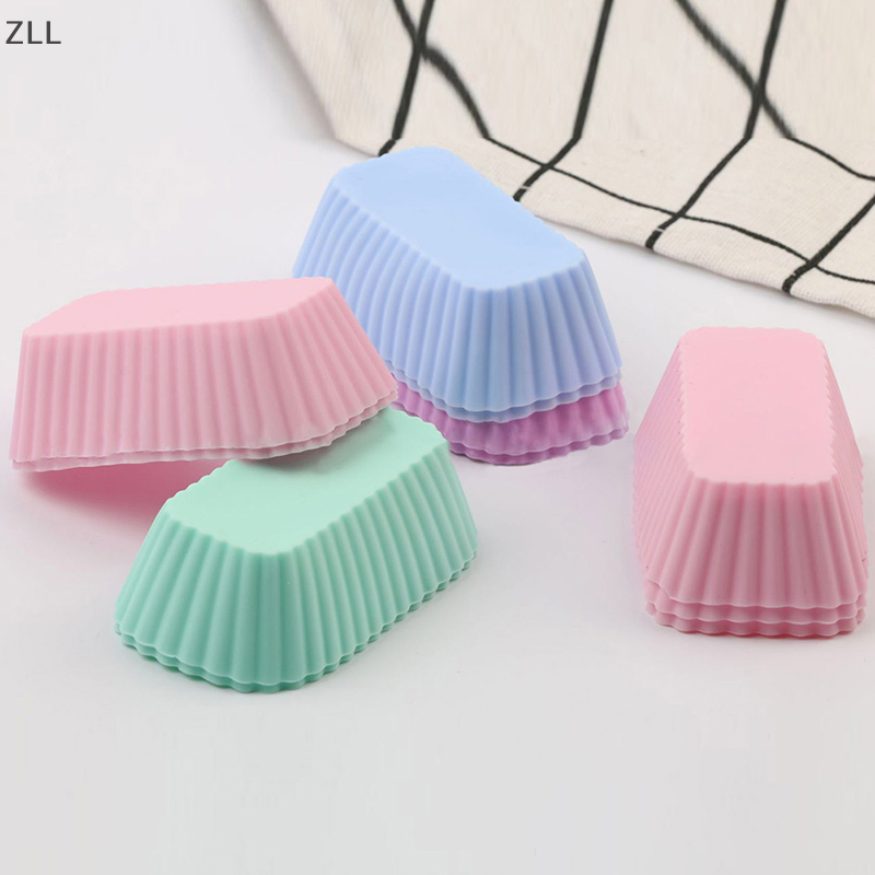 NEW ARRIVAL 5Pcs Silicone Cake Molds Rectangular Muffin Cup Cake Baking Mould Kitchen Pastry