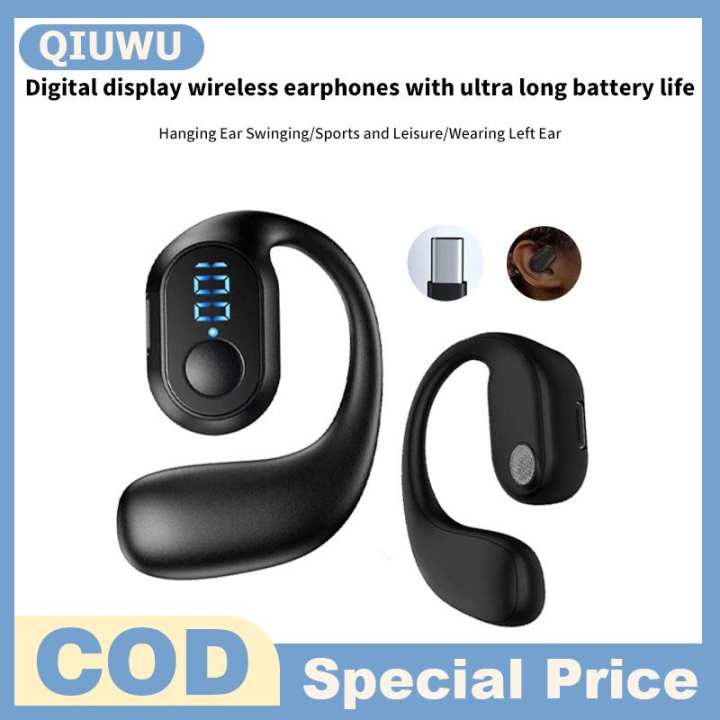 QIUWU Tai Nghe Không Dây Với Màn Hình Hiển Thị Kỹ Thuật Số Với Microphone Tai Nghe Khử Tiếng Ồn Tai Nghe Cho Lái Xe Audifonos C - Hình ảnh 6