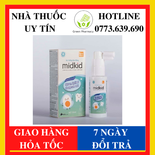 Xịt vệ sinh răng MIDKID chống sâu răng dành cho bé từ 1 tuổi giúp bảo vệ răng miệng - Green Pharma 1