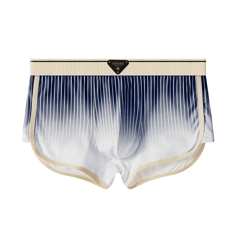 New Men's Elegant Striped Exquisite Cotton Antibacterial Health Underwear Loose Running Breathable Teen Comfortable Boxers C6440. 