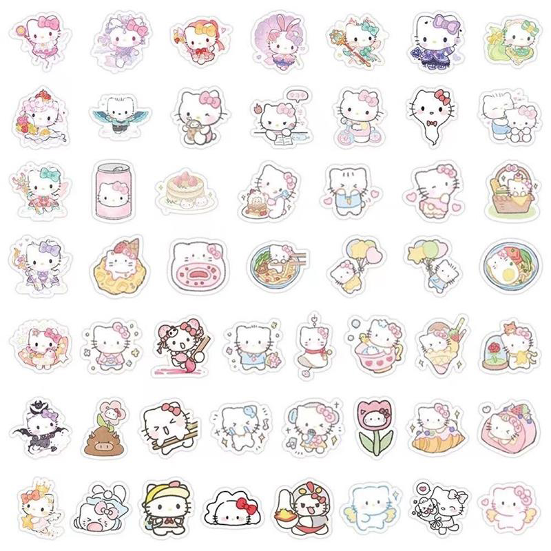 100Stickers/Bag Cute Hello Kitty Stickers Phone Decorated Stickers Kids Toy Gift Cola Kids. 