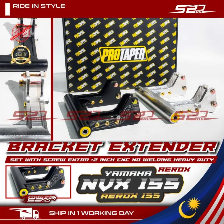 Bracket Extender PROTAPER NVX V1 V2 AEROX With Screw Extra +2 INCH INCI CNC No Welding Heavy Duty X Gegar Engine Bracket