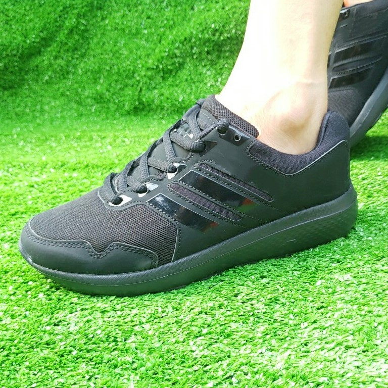 [HCM]Giày thể thao, giày sneaker nam đen sọc đen đế đen