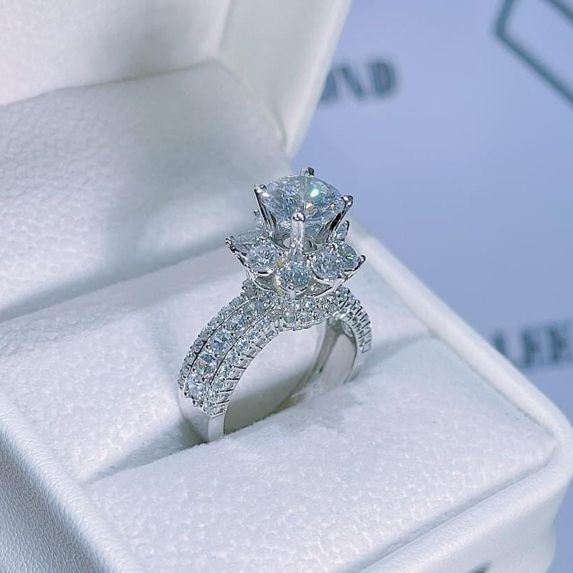 [HCM]Nhẫn bạch kim nữ nhẫn nữ đẹp, nhẫn mạ vàng trắng nhẫn xi kim mạ bạc đính đá pha lê lấp lánh cao cấp Trang Sức Miga N045 - dùng đi tiệc cực kì sang chảnh