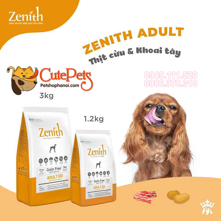 [HOÀN TIỀN 10%]Thức ăn hạt mềm cho chó lớn vị cừu Zenith small  - Cutepets