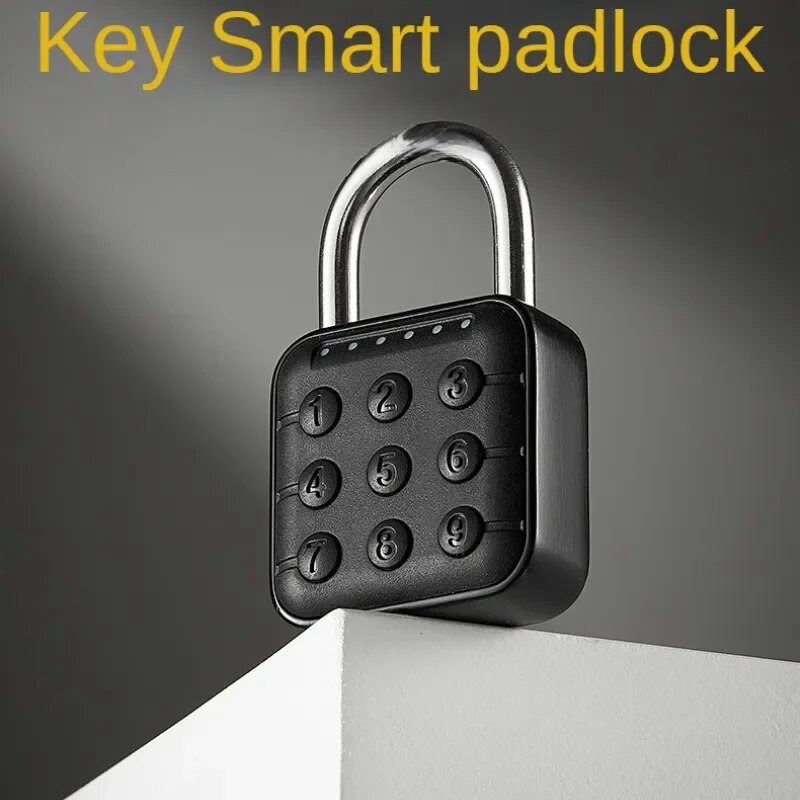 Digital Padlock With Password Electronic Art Lock Security Protection Art Door Lock Password Button Padlock 6-Digit Passcode