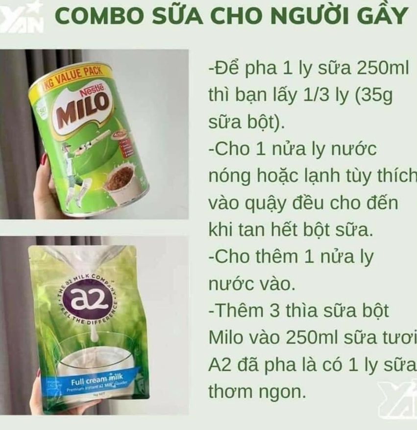 Sữa bột tách béo/nguyên kem A2 Úc 1kg