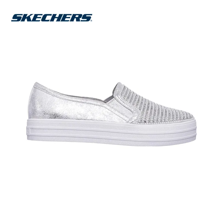 skechers women's shiny dancer slip on sneaker