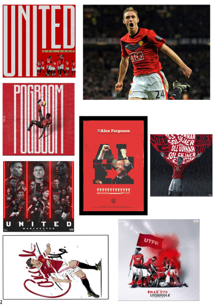 Set 40 hình dán sticker trang trí CLB Manchester United