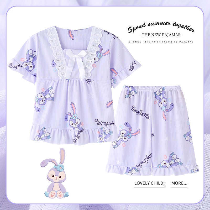 Kawaii Anime Disney Milk Silk Pajamas Spring Women's Sleepwear