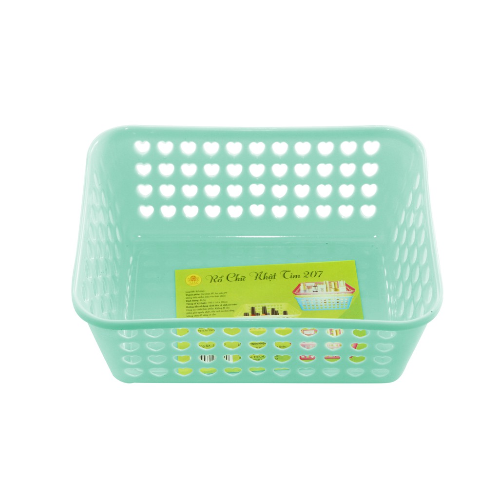Rổ chữ nhật hình tim TỰ LẬP TL207 - 12cm - (Giao Màu Ngẫu Nhiên)