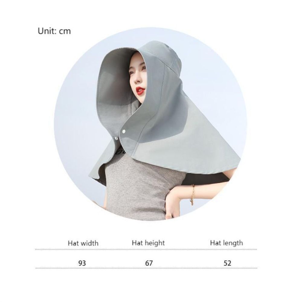1x Sun Cap แบบพกพาคอป้องกันผ้าคลุมไหล่ดวงอาทิตย์หมวกปิดหน้าชาวประมงหมวกกับปุ่ม Snap Sun Surprise ของขวัญสำหรับแฟน