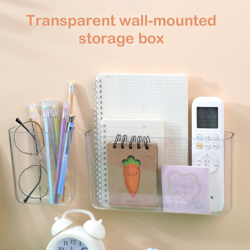 Transparent Wall Storage Box Wall-mounted No Punch Wall Mounted Storage ...