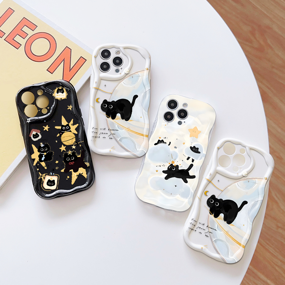 YYDS%20for%20Infinix%20Smart%209%20Hot%2050i%20Back%20Cover%20Cute%20Little%20Black%20Cat%20Case%20Soft%20Texture%20Wavy%20Edge%20Silicone%20Mobile%20Cover%20-%20Image%203