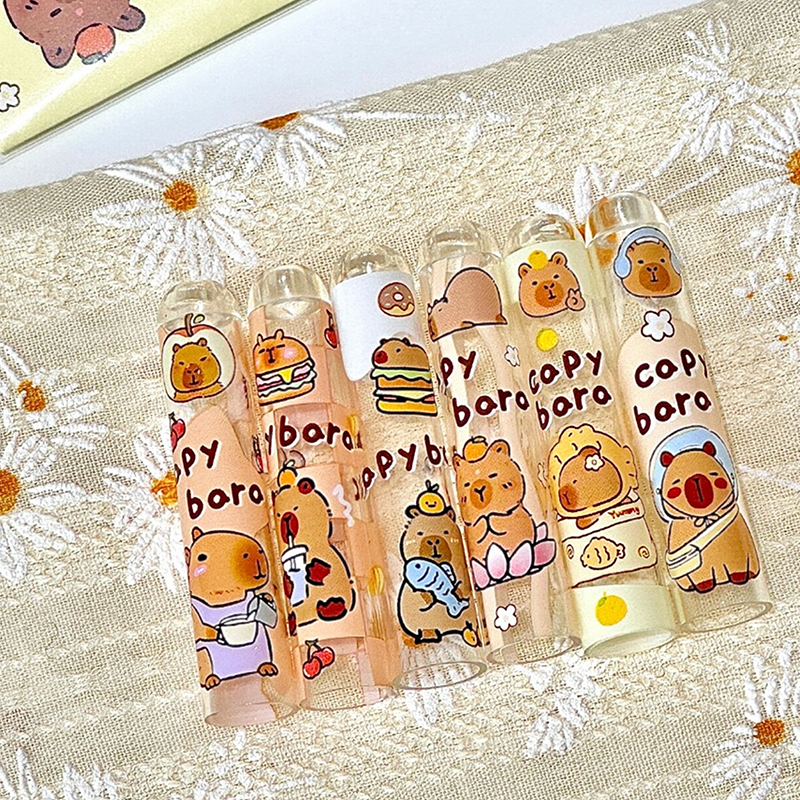 6pcs%20Pack%20Capybara%20Pencil%20Cap%20For%20Pupil%20Transparent%20Protects%20Pencil%20Tip%20Japanese%20Kawaii%20Stationery%20Cute%20Stuff%20Back%20To%20School%20-%20Image%205