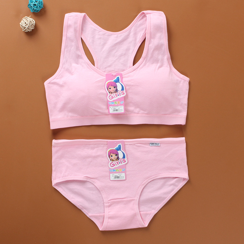 HOT%20Pantie%20Bra%20Set%20Girls%20Underwear%20Vest%20Teens%20Suit%20Cotton%20Vest%20Double%20Layer%20Hipster%20Puberty%20Little%20-%20Image%205