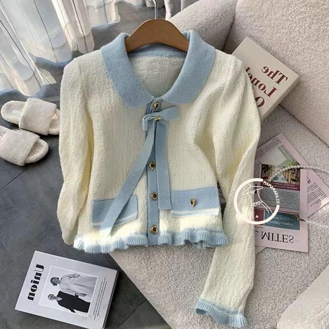 MAMAMARA Cardigan Love Gold Button Cardi Sweater Atasan Rajut