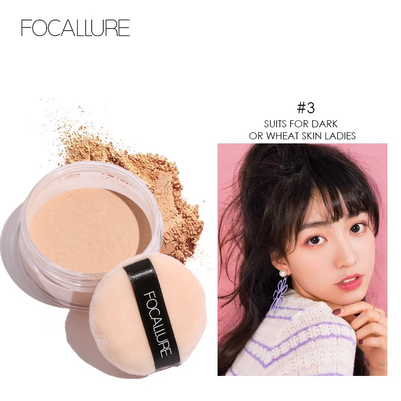 FOCALLURE Phấn phủ trang điểm nền với 3 màu tùy chọn