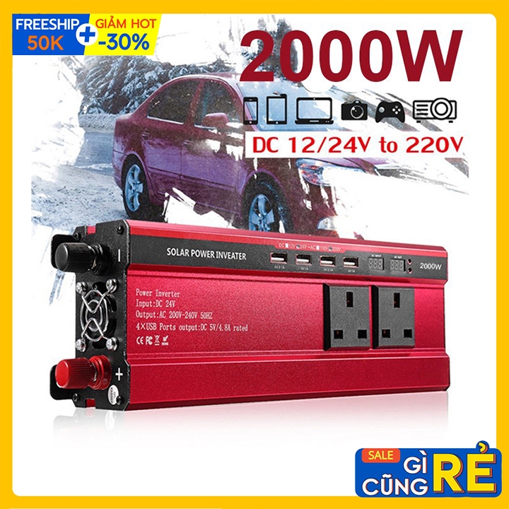 Bộ kích điện- chuyển đổi điện 12v thành 220v-2000w